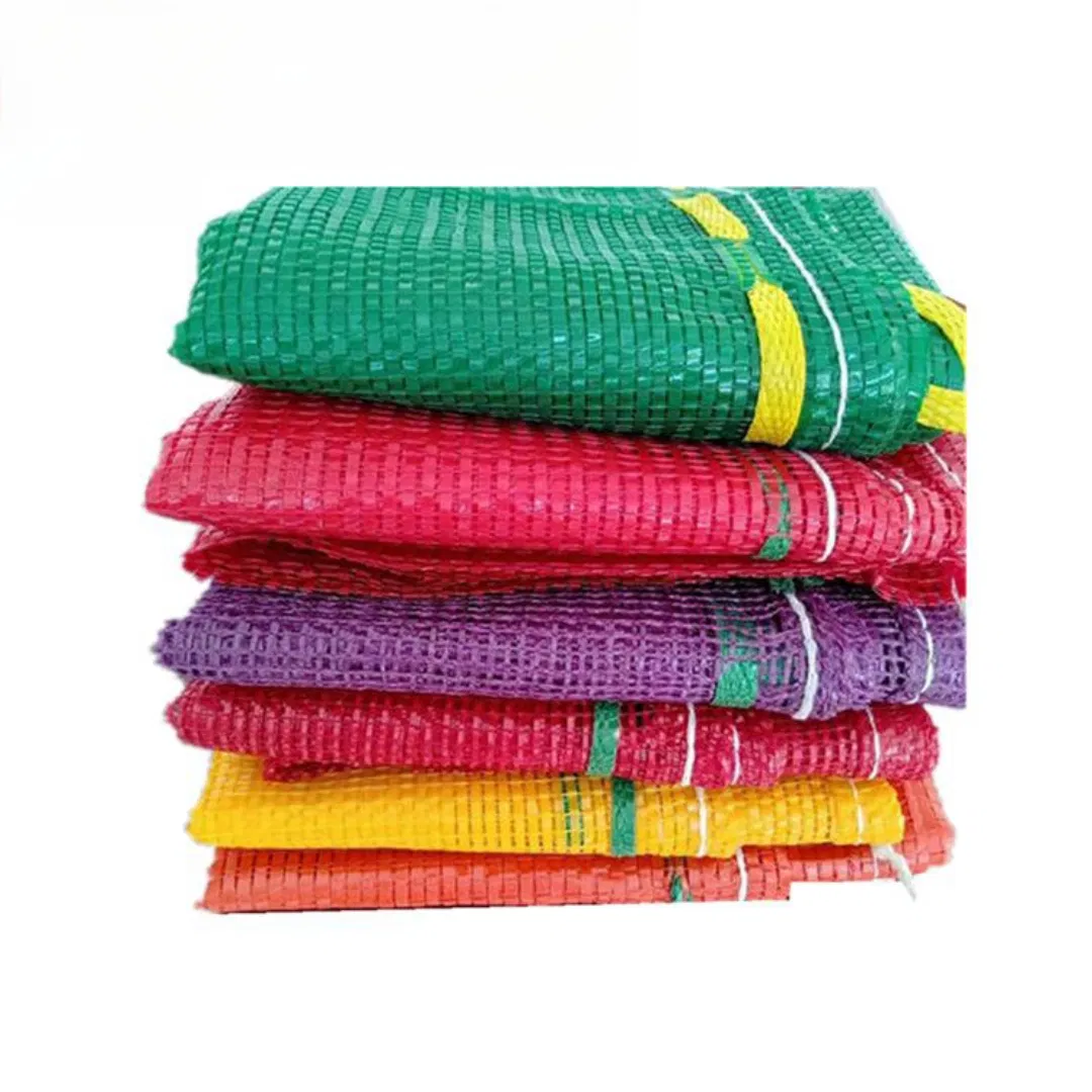 Sgglobal Atacado Plástico Vermelho Sacos de Rede de Malha Tubular Leno PP Sacos de Malha para Cebola para Frutas e Vegetais