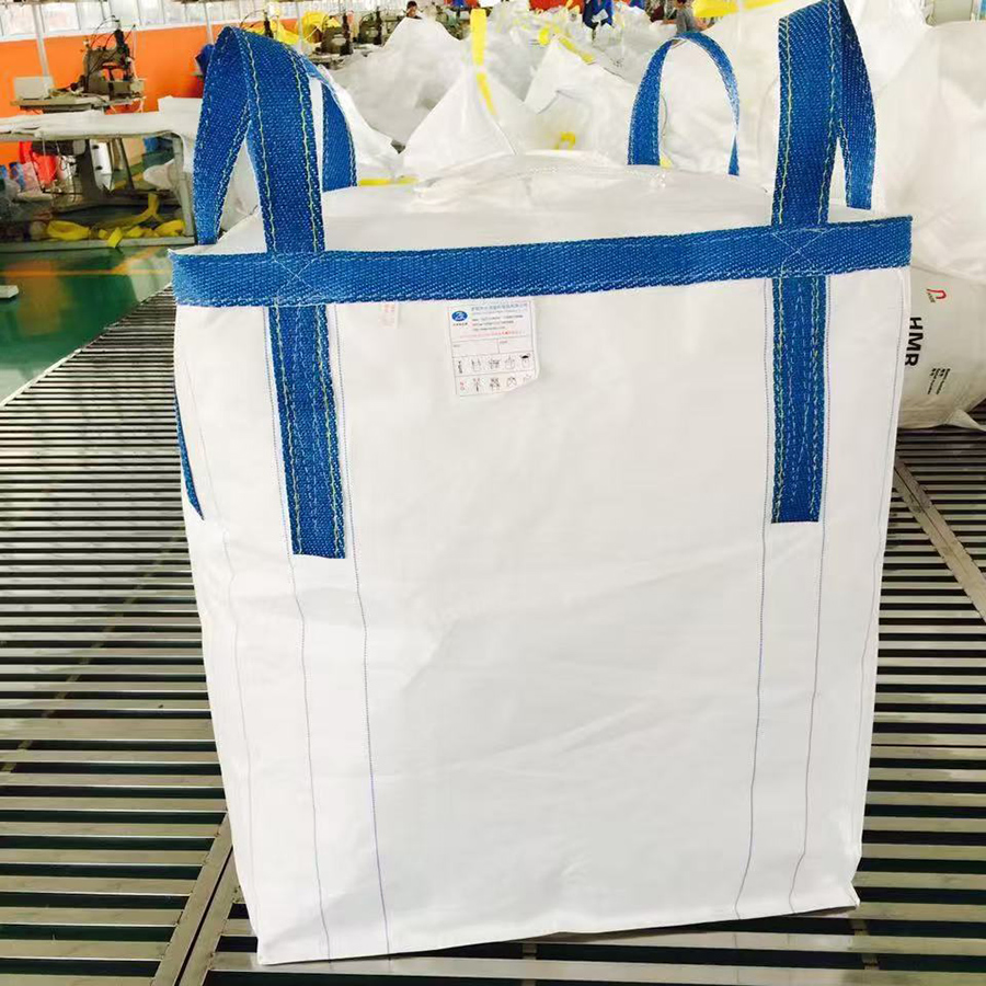 Saco de embalagem tubular de PP tecido laminado colorido semiacabado, resistente e condutivo, sacos jumbo FIBC, sacos grandes para transporte de contêiner