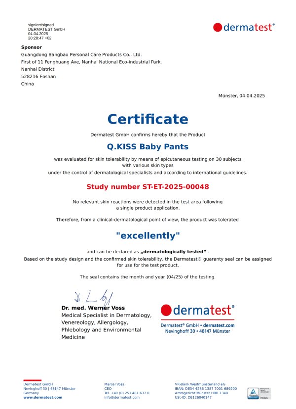Bangbao Trade Certification — Verified Exporter and Manufacturer of Baby Diapers and Wet Wipes