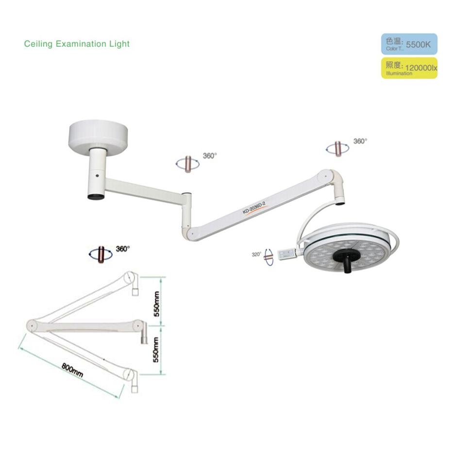 Hospital Ceiling LED Surgical Light Operating Room Medical Shadowless Examination Lamp for Dental Clinic Use