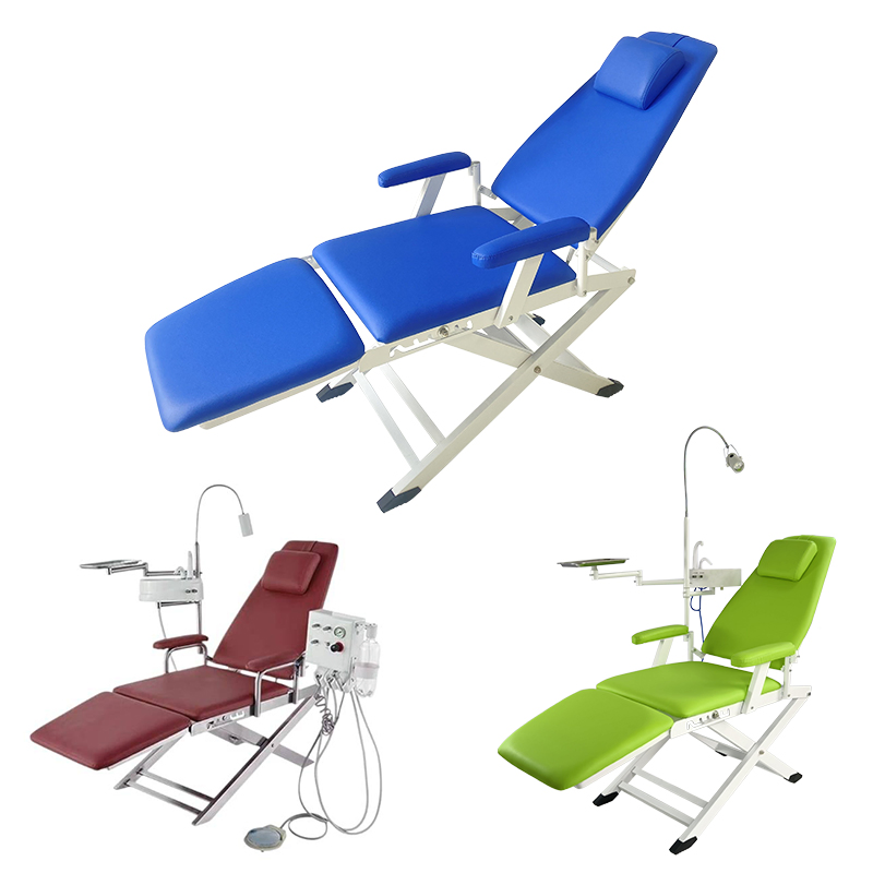 LK-A37C Foldable Portable Dental Patient Chair with Spittoon Lamp and Tray