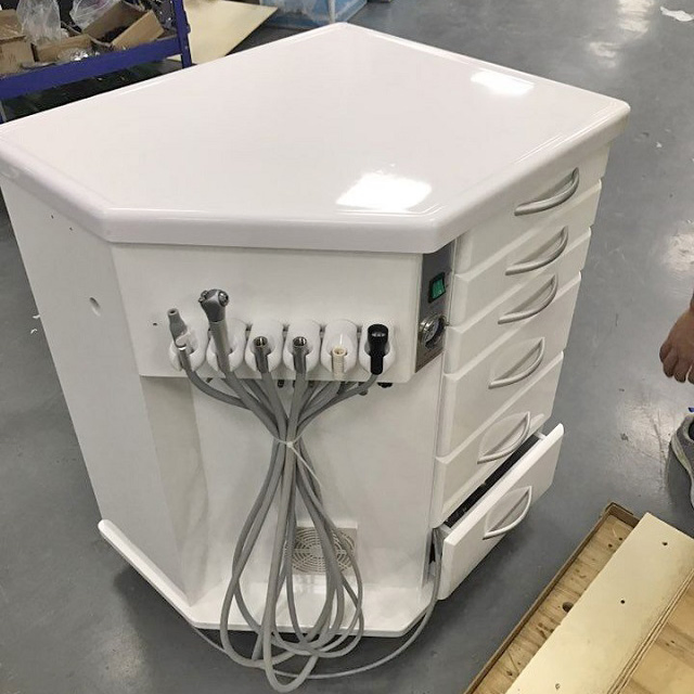 China Supplier Dental Clinic Use Mobile Suitcase Portable Dental Cabinet Unit with Air Compressor