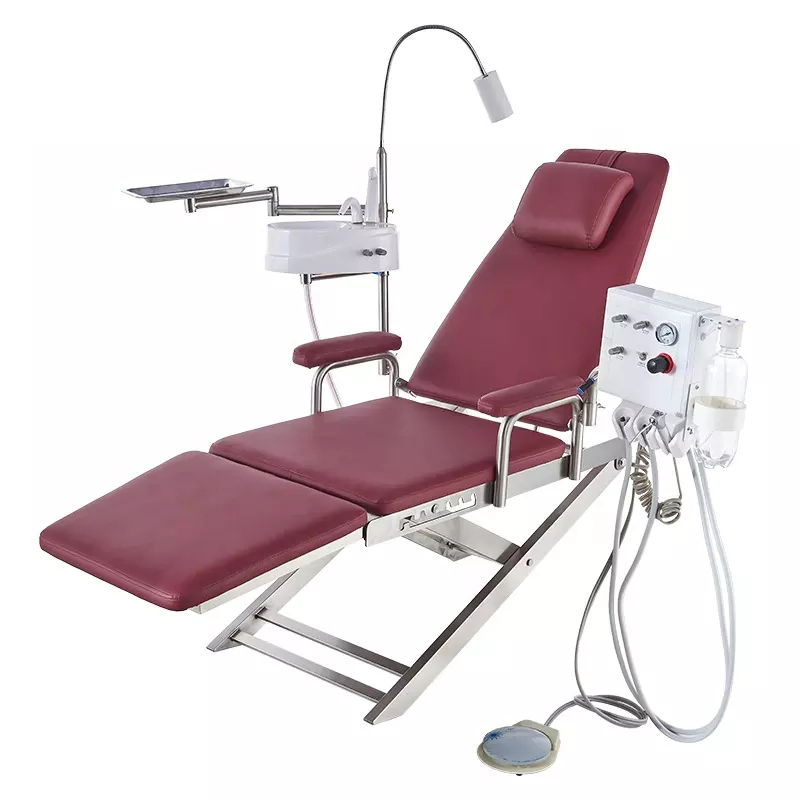 Low Price Portable Folding Dental Chair Unit With Air Compressor For Dental Clinic