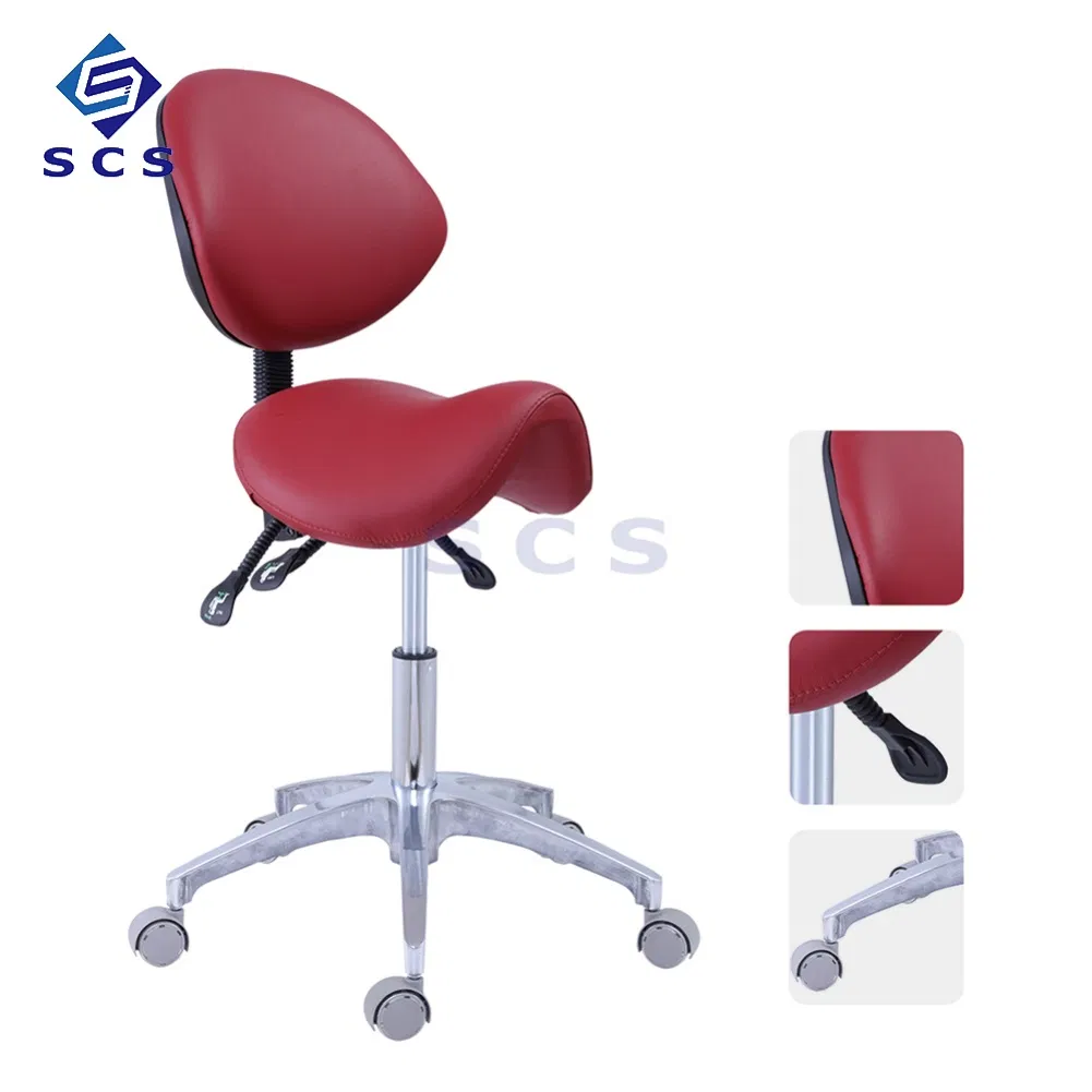 Ergonomic Leather Stool for Dental Nurses and Clinic Assistants