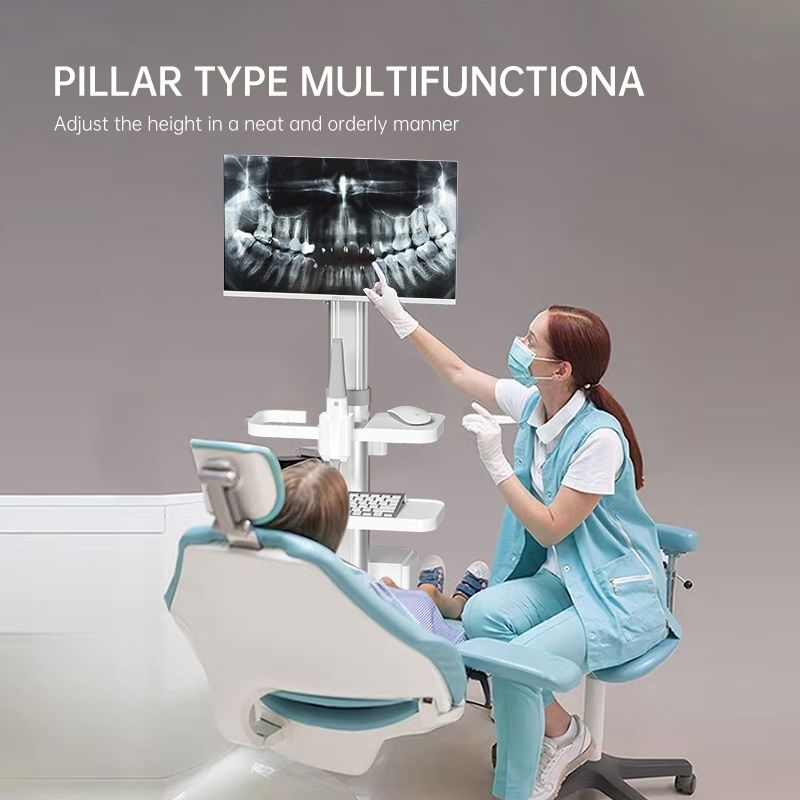 Hospital Medical Trolley Nurse Mobile Computer Medical Workstation Dental Cart