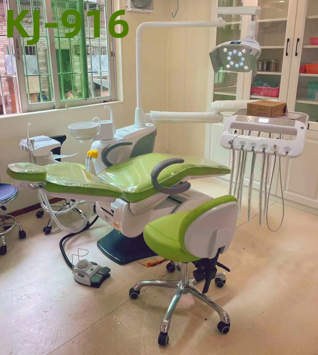 Portable Electric Integral Dental Oral Unit Chair with LED Sensor Light