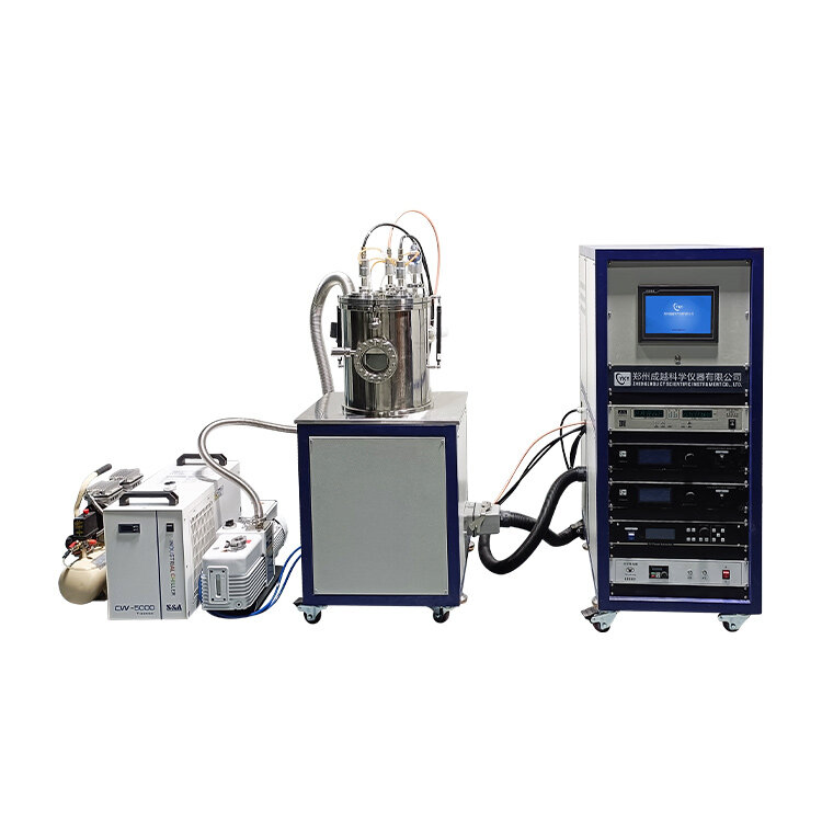 DC/RF Dual-Head High Vacuum Magnetron Plasma Sputtering System with Thickness Monitor