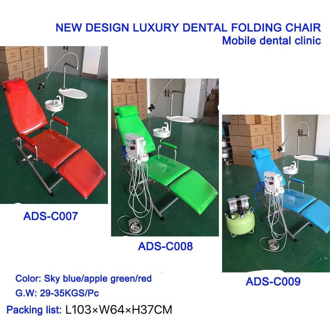 China Manufacturers Folding Dental Equipment Chair Portable Dental Chair