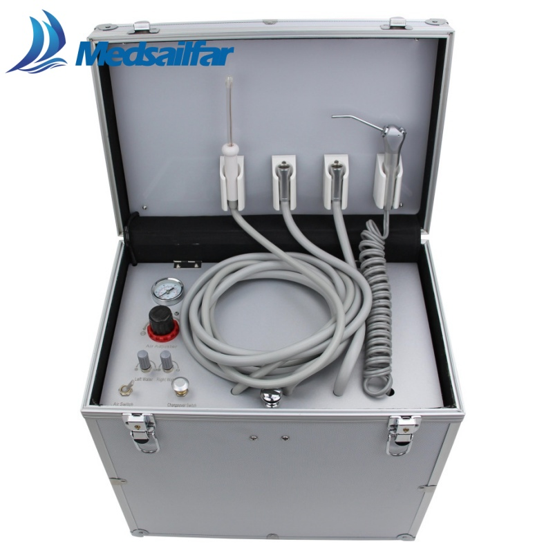 Mini Portable Mobile Air Compressor Treatment Box Cart Equipment Dental Unit