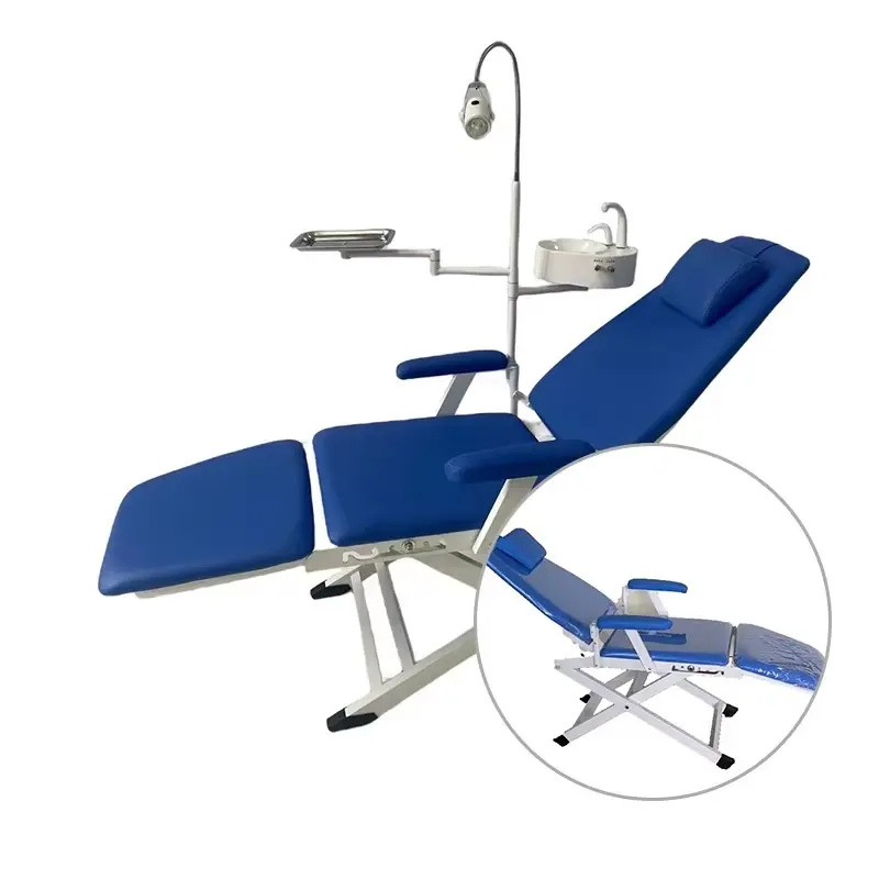 Portable Folding Dental Unit Dental Chair with High Low Speed Air Turbine Tube