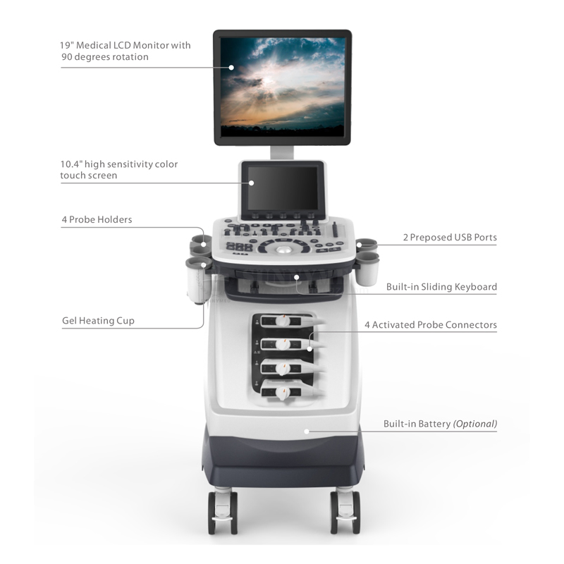 17 Inch LED Color Doppler Ultrasonic Diagnostic System