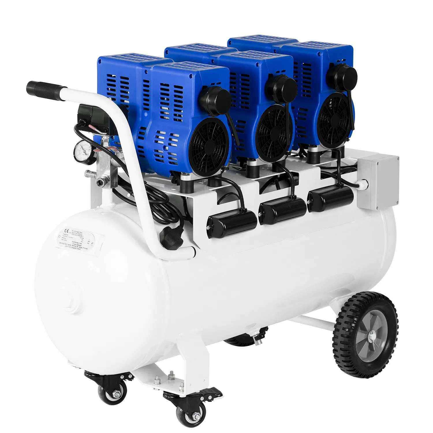 Oilless Compressor, 3.0HP 90L Dental Air Compressor, Oil Free Air, Dental Equipment