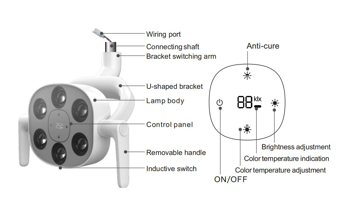 Dental 6 LED Oral Light Operating Lamp for Dental Chair