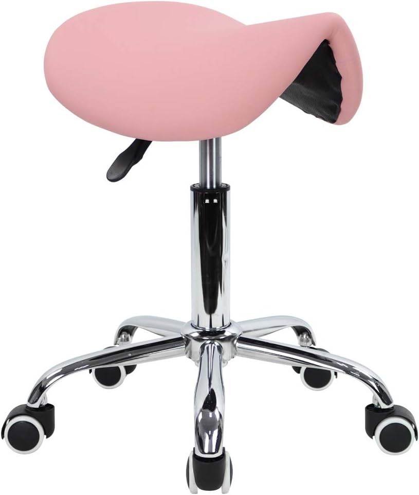 Professional Ergonomic PU Leather Dental Saddle Chair Twin Dentist Saddle Stool Mobile Dentist Stool for Clininc Hospital