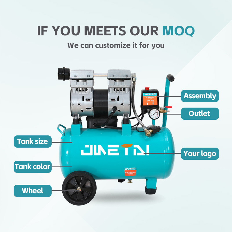 24L 50L 550W Silent Portable and Mobile Oil-Free Dental Air Compressor