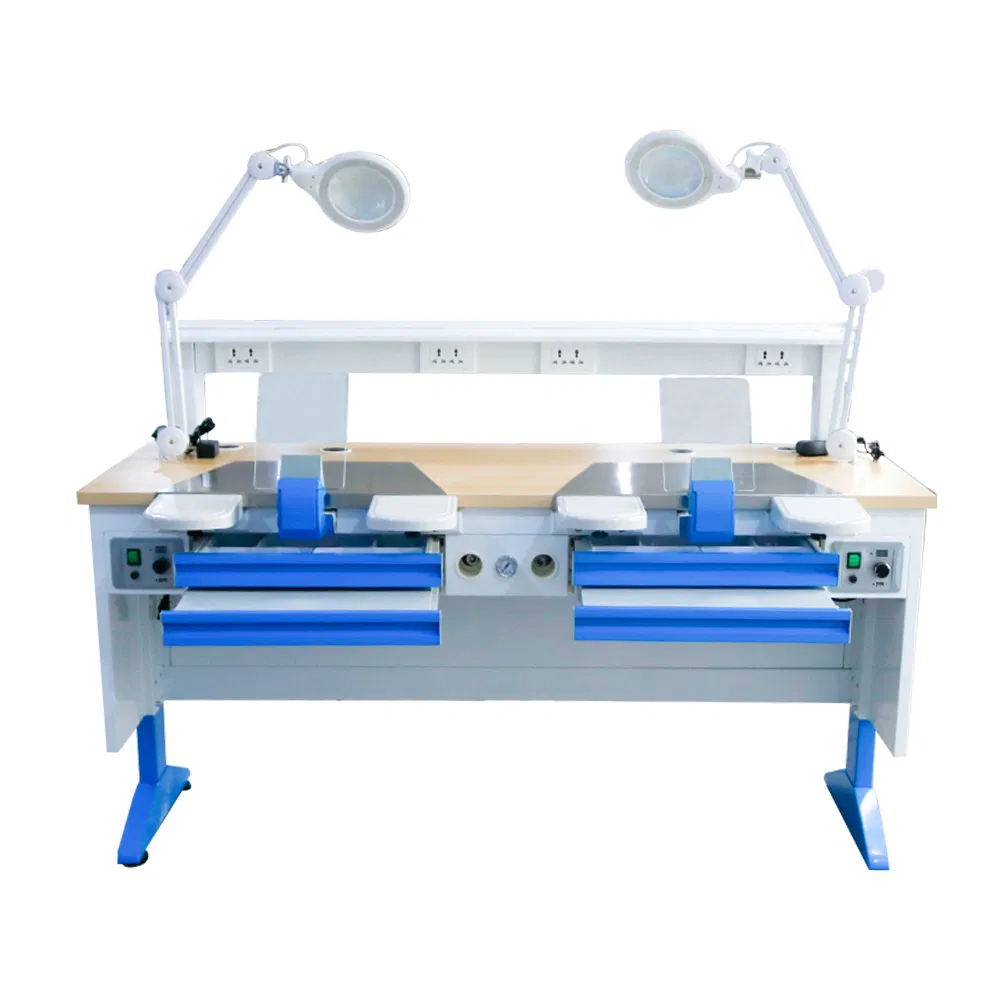 Dental Lab Equipment 1.6m Length Double Work Bench Customized Dental Technician Workstations Dental Lab Table