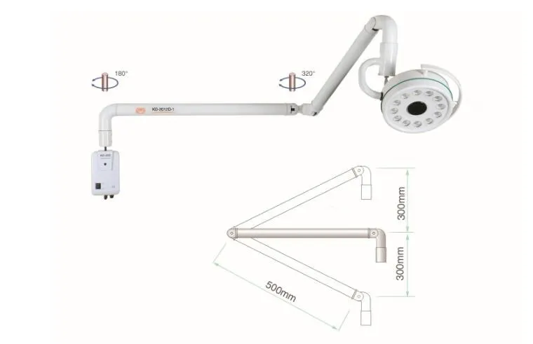 Wall-Mounted Shadowless Dental LED Operating Lamp Examination Light