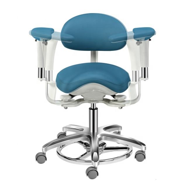 Ergonomic Microscope Saddle Chairs Hospital Surgeon Seating Dental Operator Stools with Arms