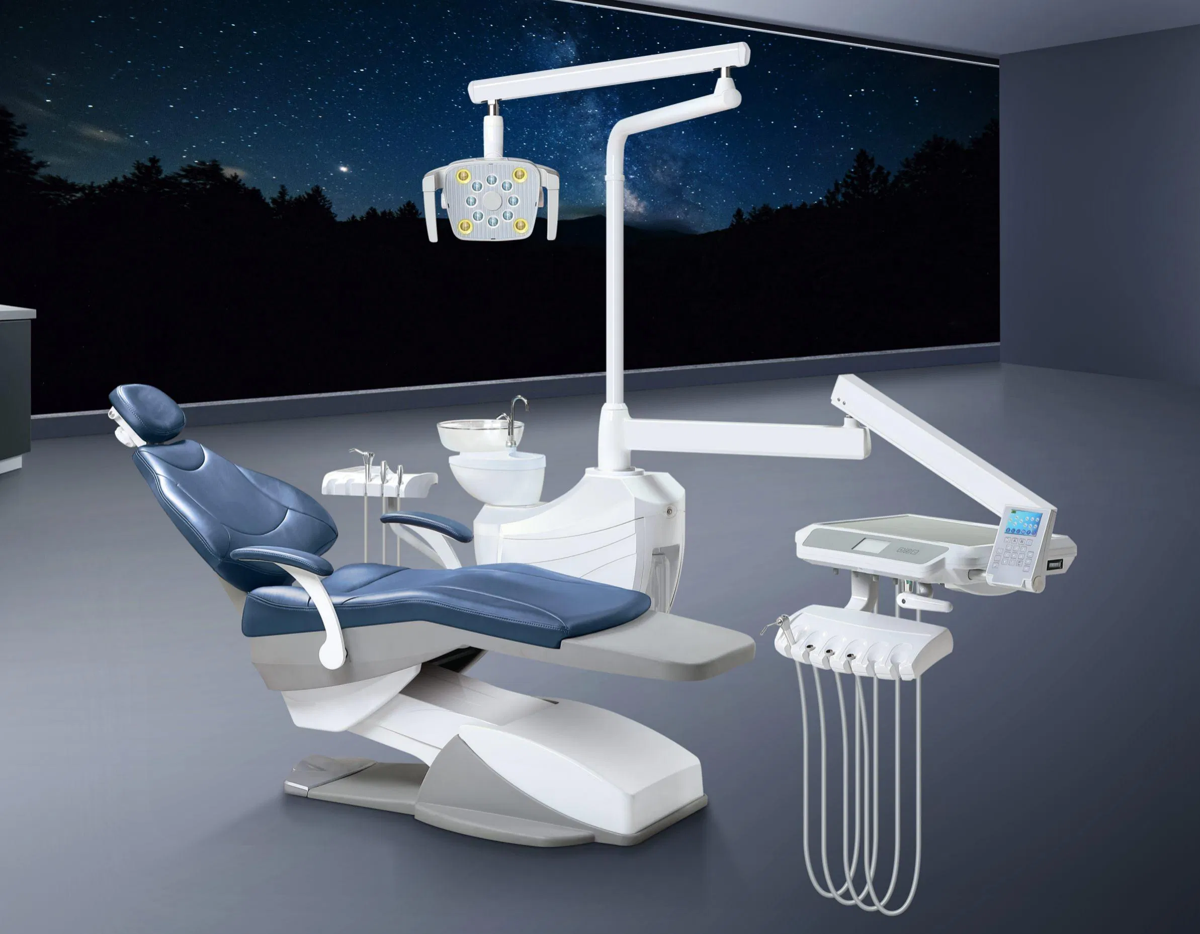 OEM CE Approved Luxury Medical Electric Dental Chair for Teeth Cleaning and Filling with Color Temperature LED Sensor