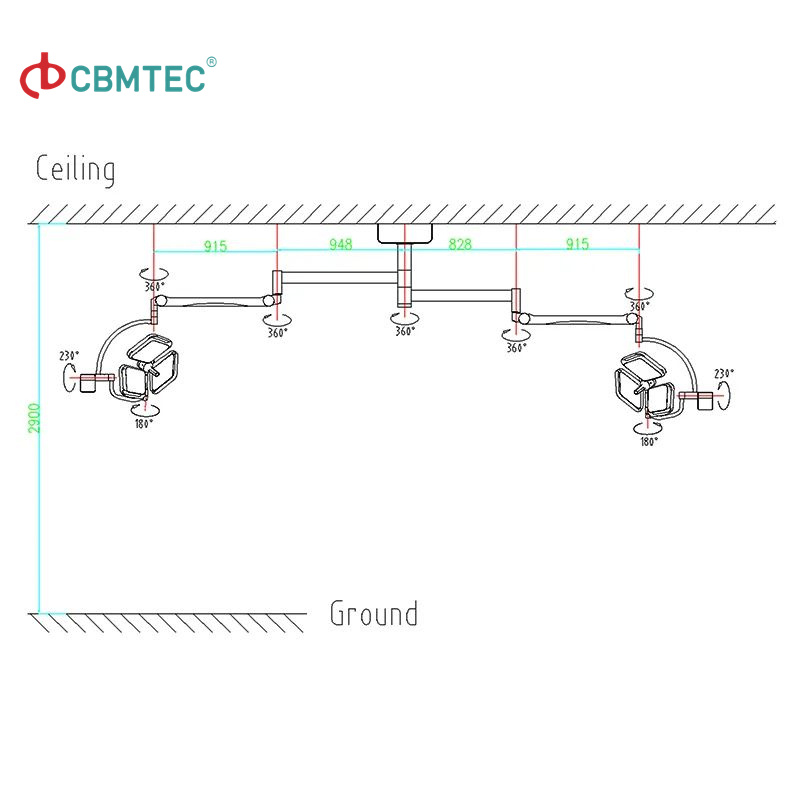 Stand Surgery Veterinary Ot Dental Scialitic LED Shadowless Medical Surgical Operating Room Lamp Light for Operations
