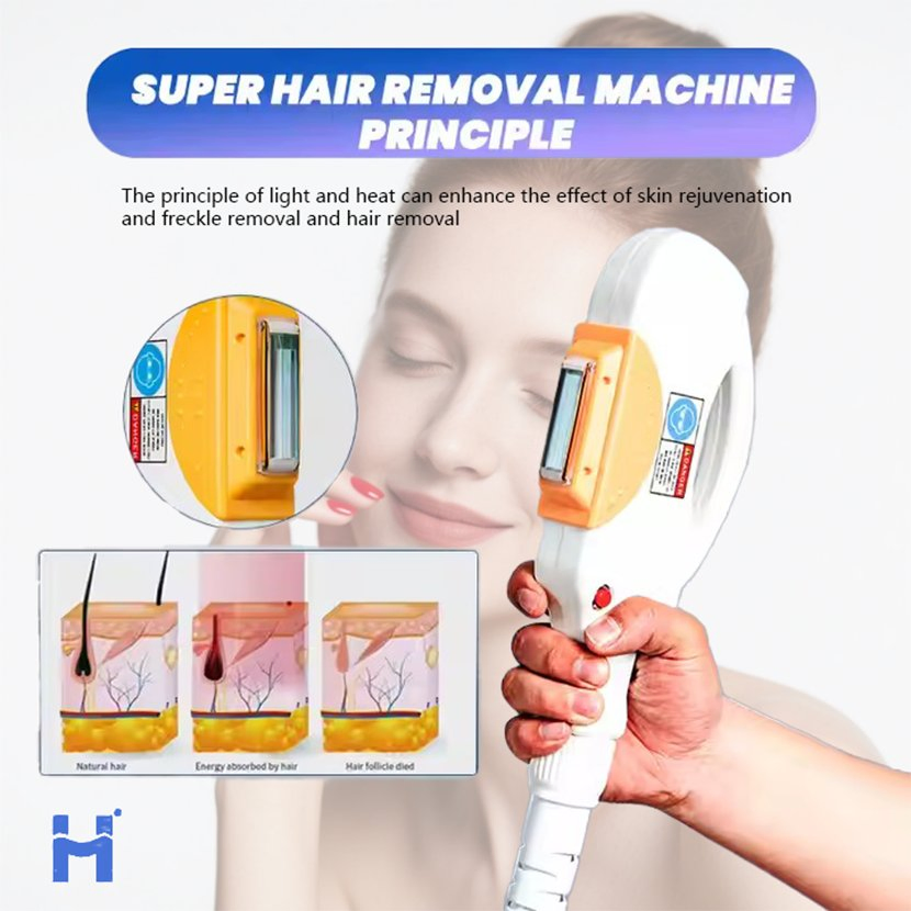 جهاز إزالة الشعر بالليزر المحمول بتقنية إضاءة IPL وتجديد البشرة