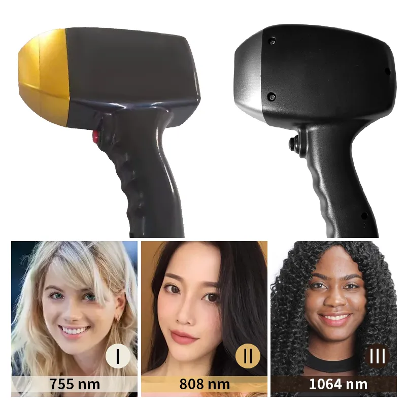 آلة إزالة الشعر الدائم بالليزر الثنائي سوبرا نو تيتانيوم آيس 755 808 1064 ليزر ثنائي
