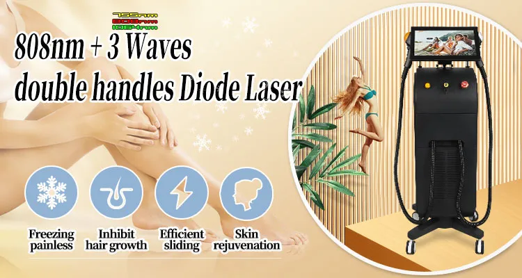 ليزر ثنائي 3 موجات 755 808 1064 940 معدات إزالة الشعر