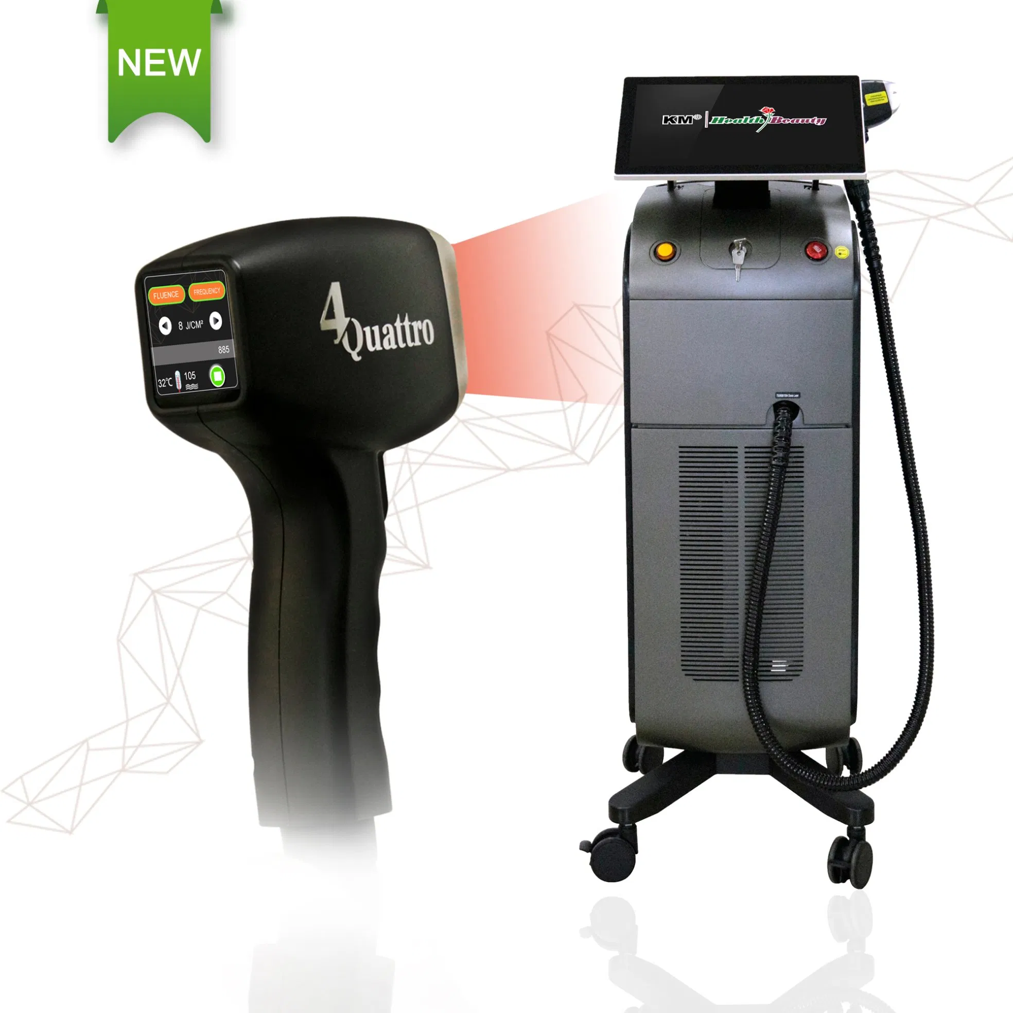 إزالة الشعر بالليزر ديود 808nm 808 آلة إزالة الشعر بالليزر ديود تريو آيس 3D ليزر بلاتينيوم تيتانيوم 4 موجات ثلاثية الطول 755 1064nm آلة إزالة الشعر 20Hz 1600W