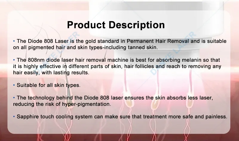 معدات الليزر الثابتة لإزالة الشعر بالليزر الدايود