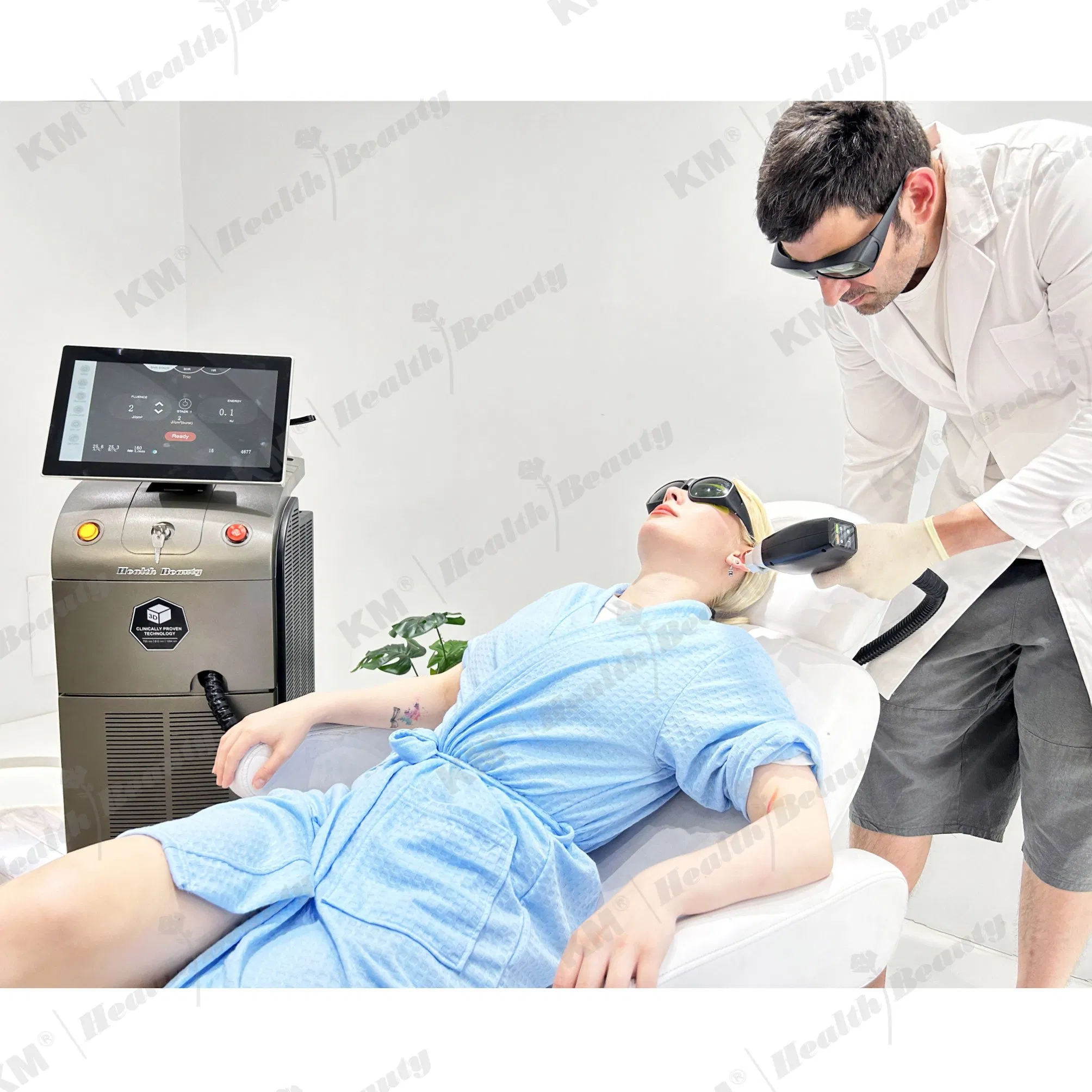 2400W قوة قوية 3 ليزر ديود بطول موجي 1200W جهاز إزالة شعر ليزر ديود مع FDA، CE طبي
