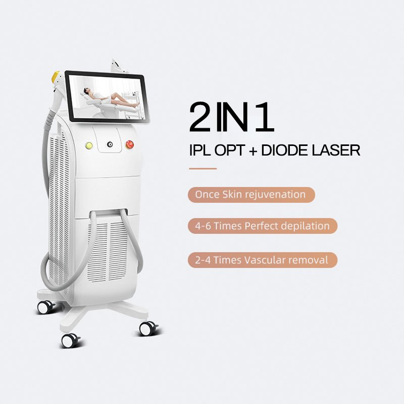 2in1 جهاز إزالة الشعر بالليزر الثنائي الجمالي IPL تجديد البشرة