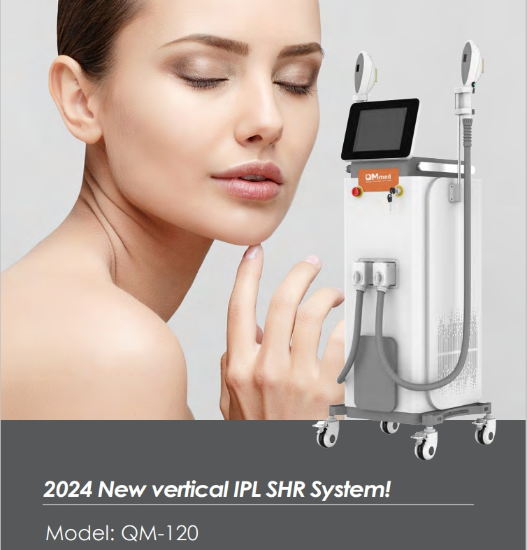 تجديد مع مقبضين مزدوجين جهاز إزالة الشعر بالليزر IPL متعدد الوظائف ضوء الخلية IPL Opt E-Light لإزالة الشعر والعناية بالبشرة