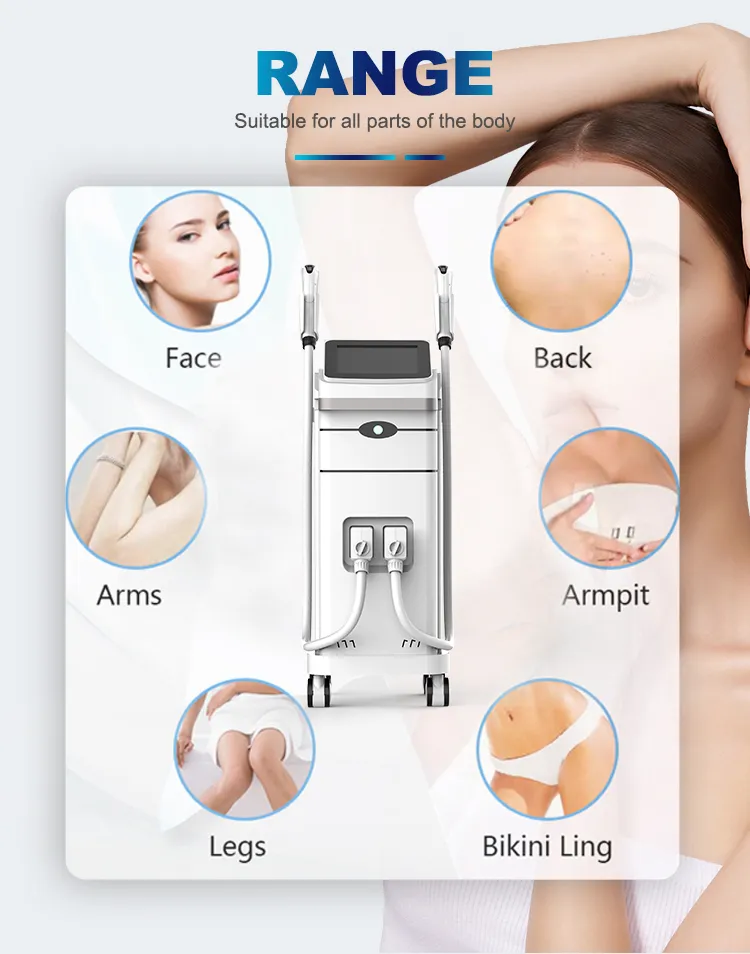 أحدث تقنية إزالة الشعر بالليزر رأسيًا تقنية التبريد بالثلج المتقدمة معدات صالون التجميل IIPL Depilacion