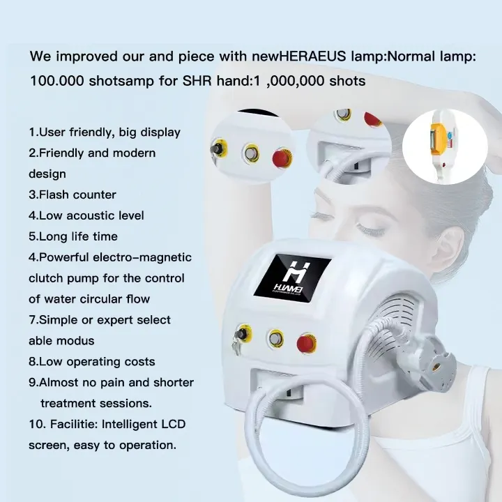 جهاز إزالة الشعر بالليزر المحمول بتقنية إضاءة IPL وتجديد البشرة