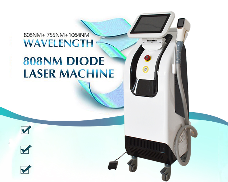 أفضل معدات جمال الليزر إزالة الشعر بالليزر 3 الطول الموجي 755 808 1064 آلة إزالة الشعر بالليزر الديود