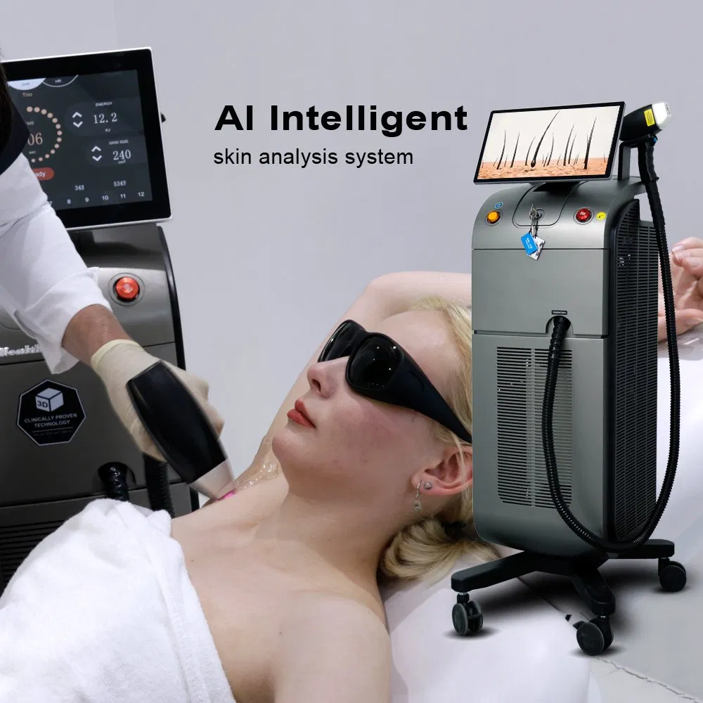 2025 600-2000W جهاز ليزر ديود للتجميل بدون ألم 3 آلة إزالة الشعر بالموجات للصالونات