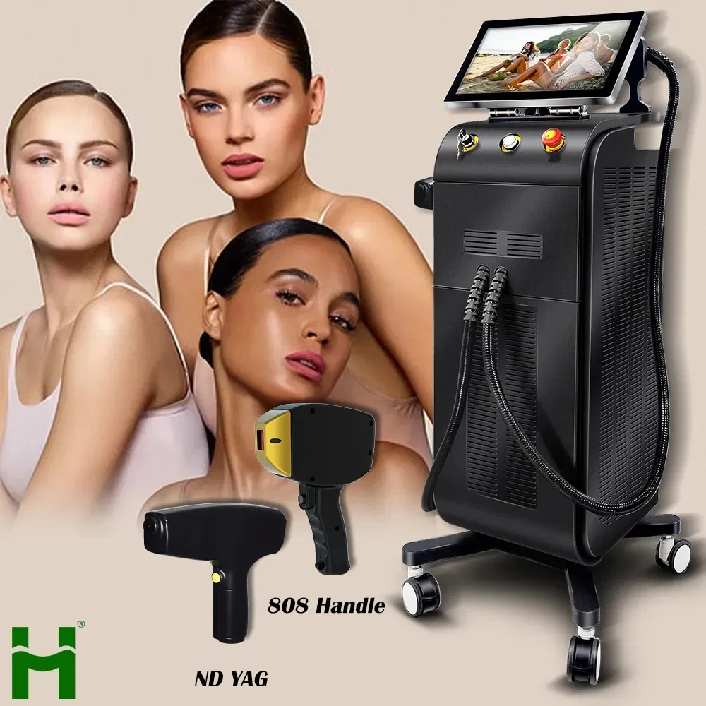 تUV CE ISO FDA شاندونغ هوامي متعددة الوظائف 3 في 1 IPL+ND YAG+آلة إزالة الشعر بالليزر الثلجي بلاتينيوم لإزالة الشعر وإزالة الوشم 3 طول الموجة
