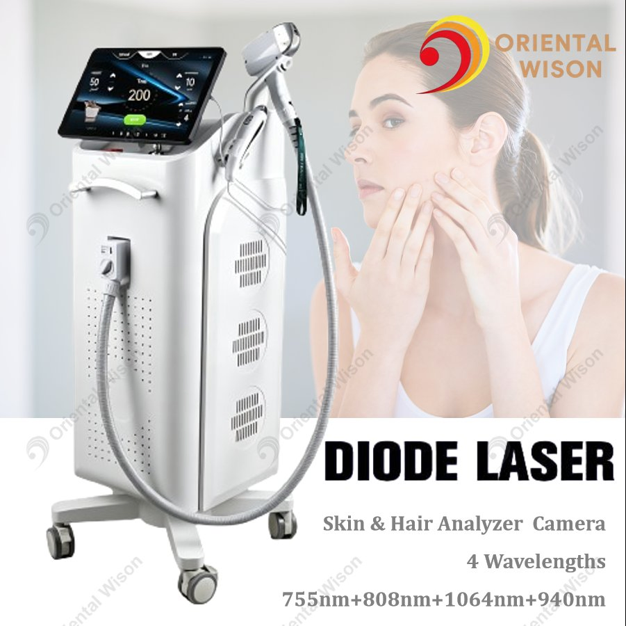 جهاز إزالة الشعر بالليزر الثنائي مع محلل بشرة الذكاء الاصطناعي لنظام أندرويد