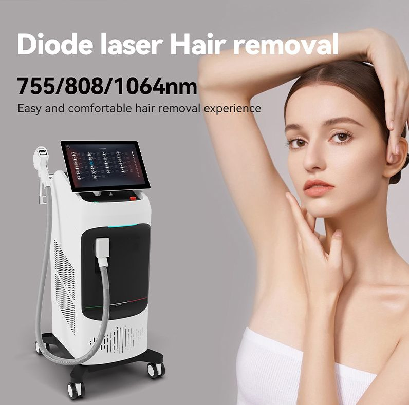 آلة إزالة الشعر بالليزر ديود لخصم العملاء الجدد 755 808 1064 إزالة الشعر بالليزر ديود 1200W إزالة الشعر بالليزر