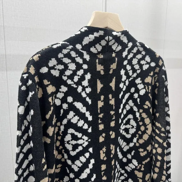 Women's Geometric Figure Design Knit Cardigan Coat Sweater