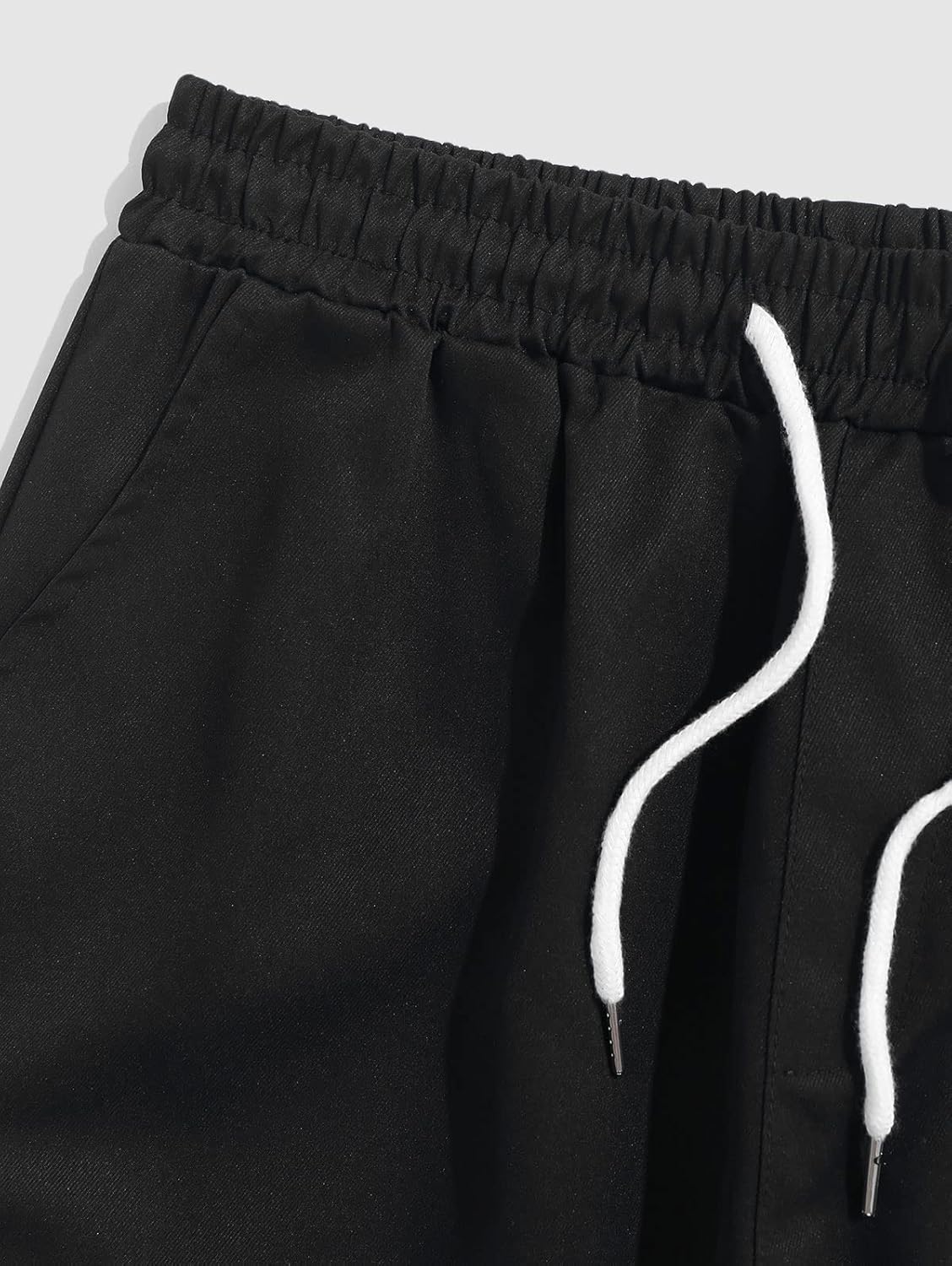 ZAFUL Men's Casual Techwear Joggers Streetwear Cargo Pants Knitted Elastic Waist Flap Pockets Drawstring-Unique Cargo Shorts