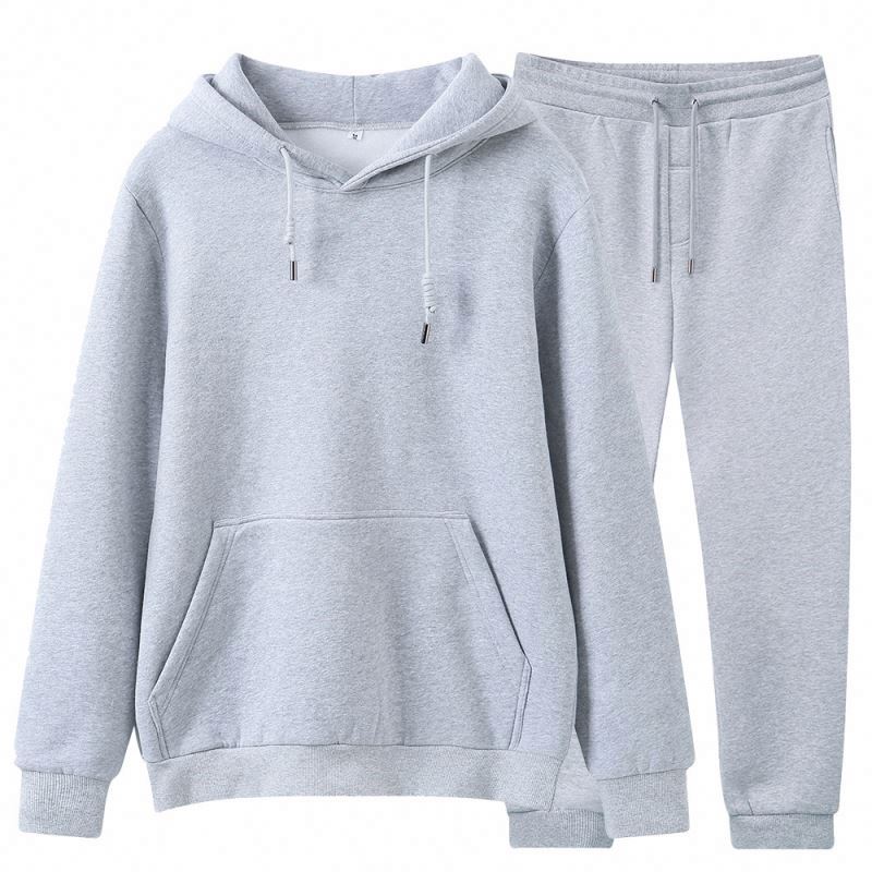 Oem Design Cotton Polyester Men Fleece Tracksuit Full Zip Hoodie Joggers Unisex Jogging Sets High Quality Sweatsuit