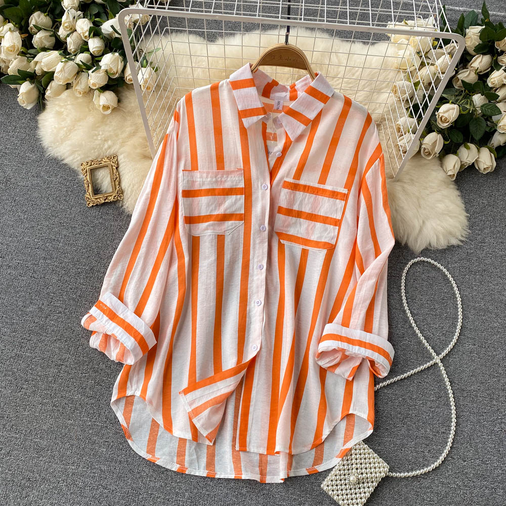 Back View of Striped Casual Shirt