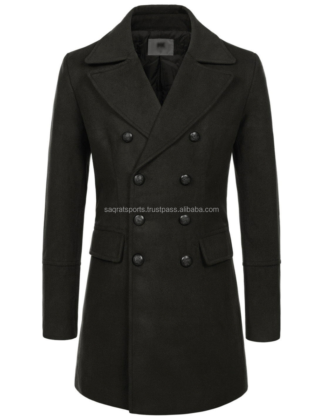 Men Wool Long Coat Detail 1