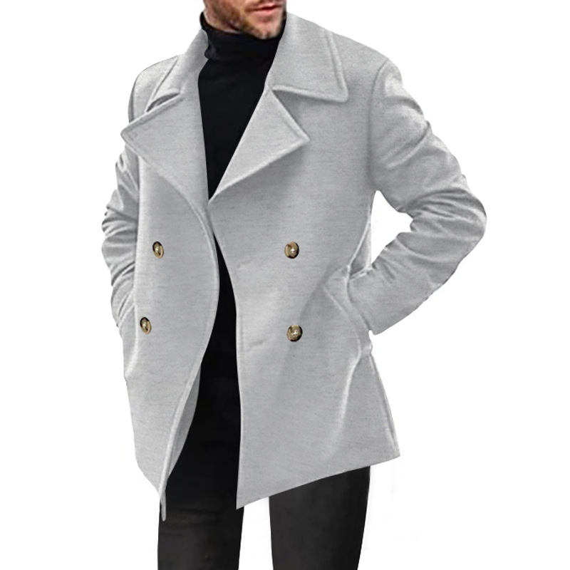 Cross-border Men's Trench Coat 2025 Spring and Autumn Men's Overcoat Mid-length Casual Men's Jacket
