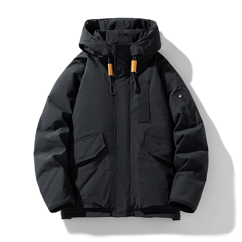 Custom New Hooded Men's Trench Coat Winter Trendy Fashion 100% Polyester Zipper Closure Windproof Warm Workwear