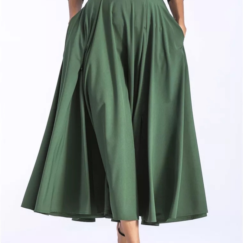 XIUYU Custom Lady Skirt Knot Front Zip Back High Waist Flare Midi Skirt Falda Plus Long Casual Maxi Bandage Midi Skirt