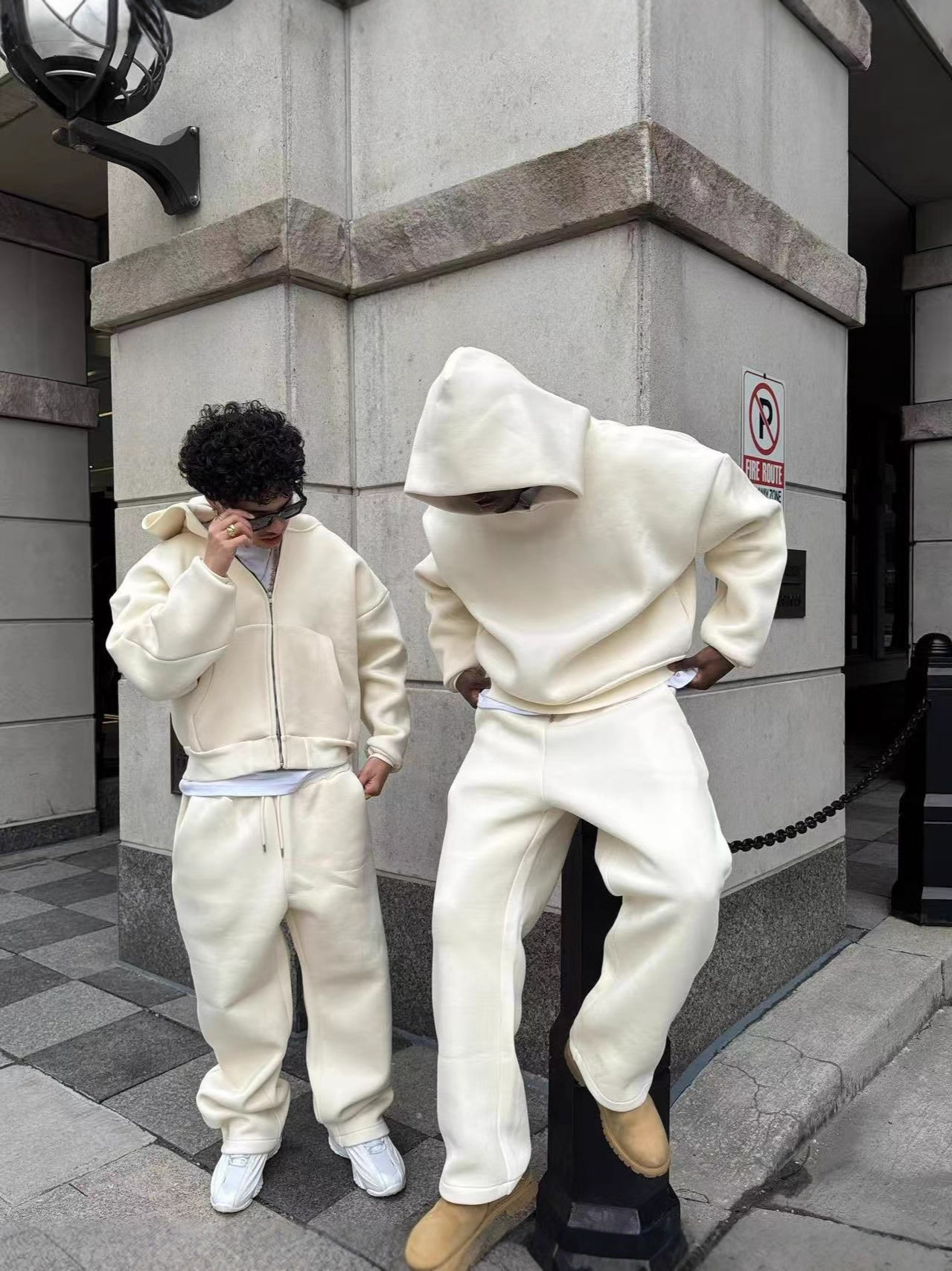 High Quality 100% Cotton Thermal Men's Jogger Tracksuits Set Baggy Fit 400g Fabric