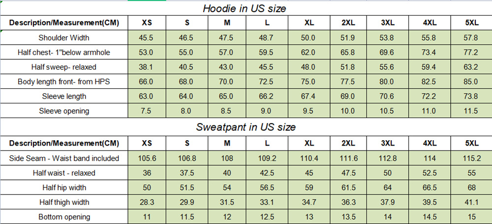 Oem Design Cotton Polyester Men Fleece Tracksuit Size Chart