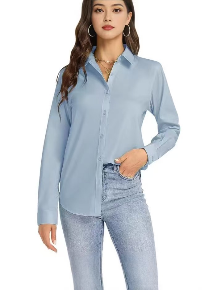 Women's ButtonDown Shirts Long Sleeve DressShirts Wrinkle Free Collared Work Office Solid Blouses...